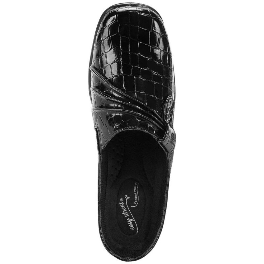 NIB Easy Street Black Croc-Embossed Mules - Picture 3 of 3